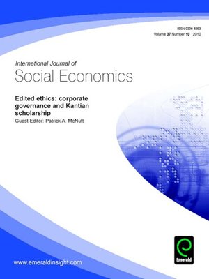 cover image of International Journal of Social Economics, Volume 37, Issue 10